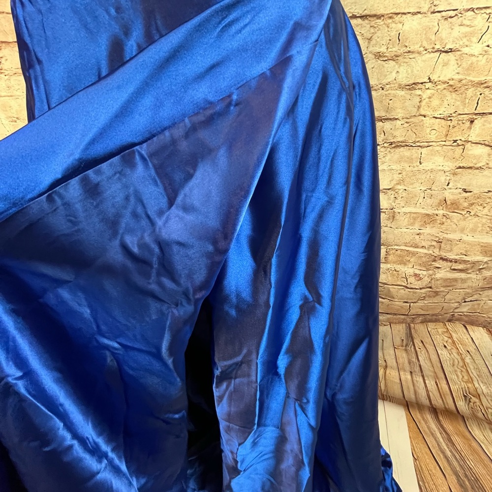 New Windsor Royal Blue Satin Corset Back Formal Dress Large - Picture 5 of 6
